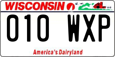 WI license plate 010WXP