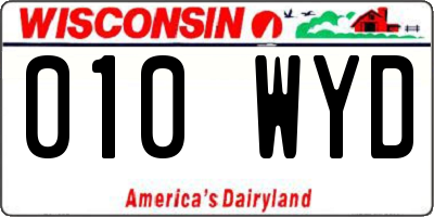 WI license plate 010WYD