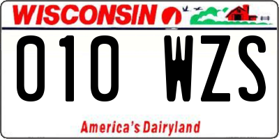 WI license plate 010WZS