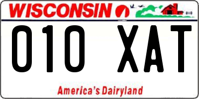 WI license plate 010XAT