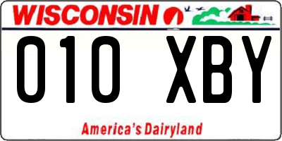 WI license plate 010XBY
