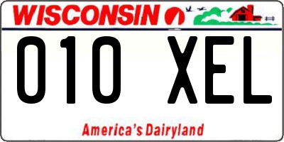 WI license plate 010XEL