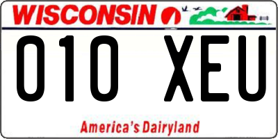 WI license plate 010XEU