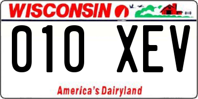 WI license plate 010XEV