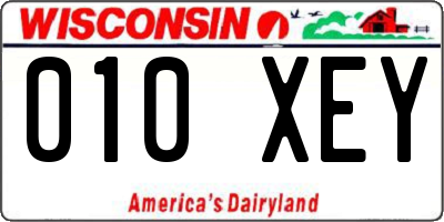 WI license plate 010XEY