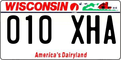 WI license plate 010XHA