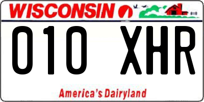 WI license plate 010XHR