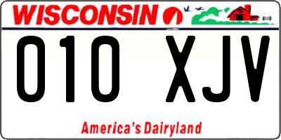 WI license plate 010XJV