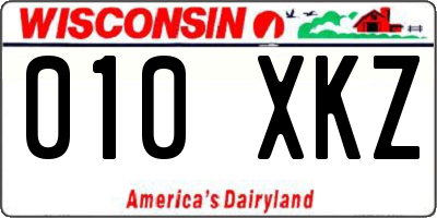 WI license plate 010XKZ