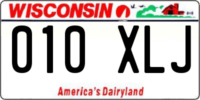 WI license plate 010XLJ