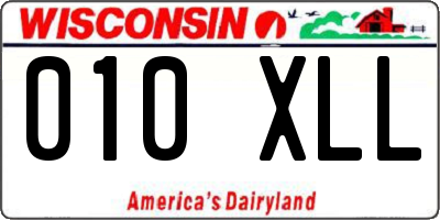 WI license plate 010XLL