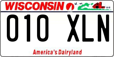WI license plate 010XLN