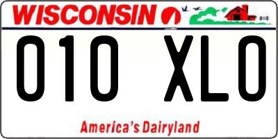 WI license plate 010XLO