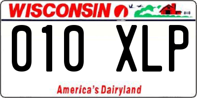 WI license plate 010XLP