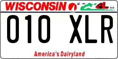 WI license plate 010XLR