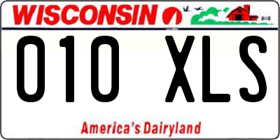 WI license plate 010XLS