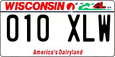 WI license plate 010XLW