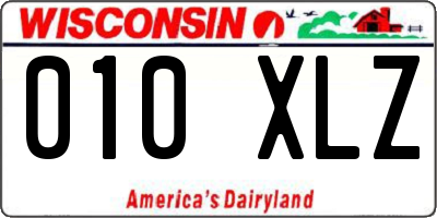WI license plate 010XLZ