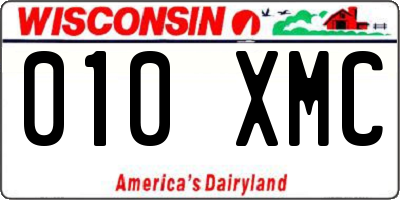 WI license plate 010XMC