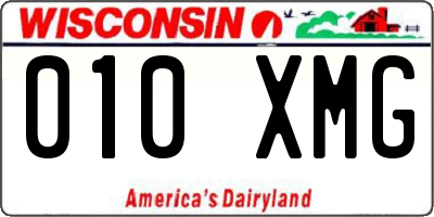 WI license plate 010XMG