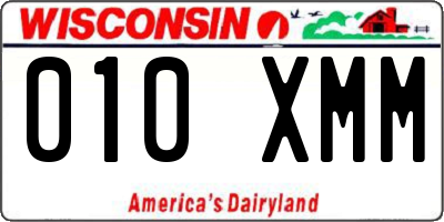 WI license plate 010XMM