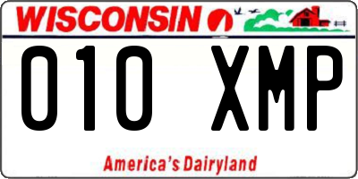 WI license plate 010XMP