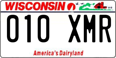 WI license plate 010XMR