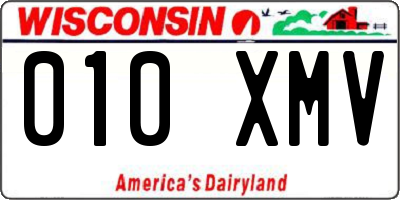 WI license plate 010XMV