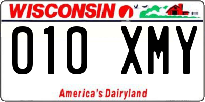 WI license plate 010XMY