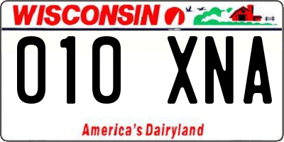 WI license plate 010XNA