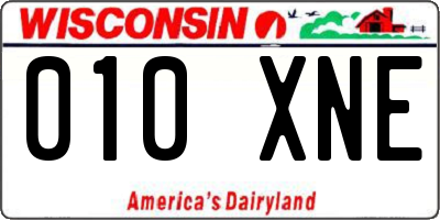 WI license plate 010XNE