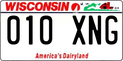 WI license plate 010XNG