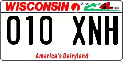 WI license plate 010XNH