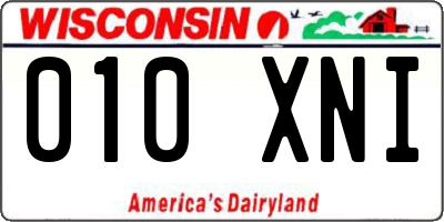 WI license plate 010XNI