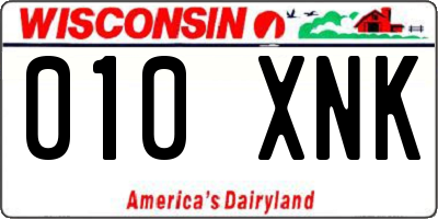 WI license plate 010XNK