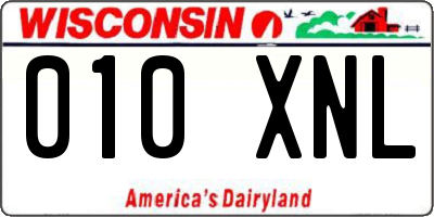 WI license plate 010XNL