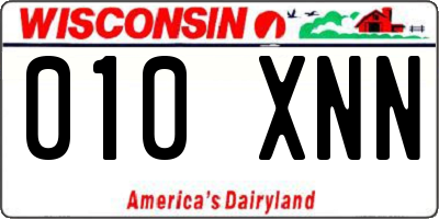 WI license plate 010XNN