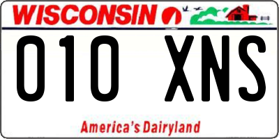 WI license plate 010XNS