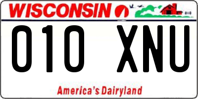 WI license plate 010XNU