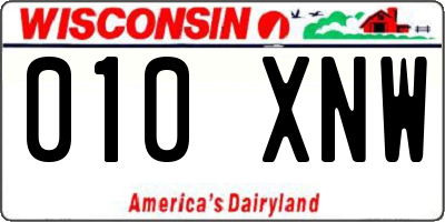 WI license plate 010XNW