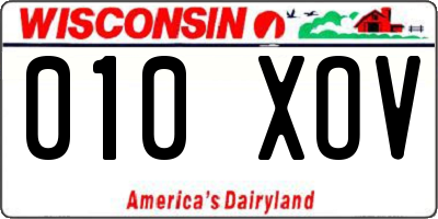 WI license plate 010XOV
