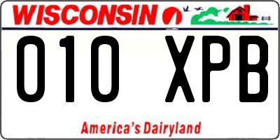 WI license plate 010XPB