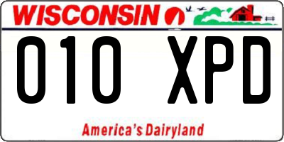 WI license plate 010XPD