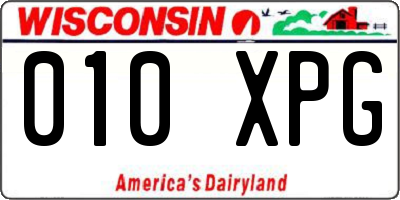 WI license plate 010XPG