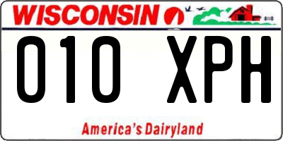WI license plate 010XPH