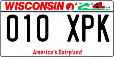 WI license plate 010XPK