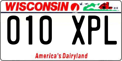 WI license plate 010XPL