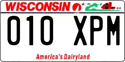 WI license plate 010XPM