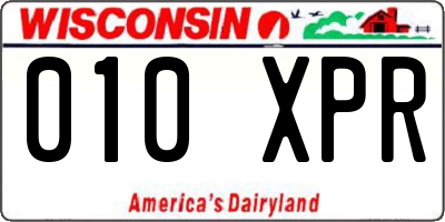 WI license plate 010XPR