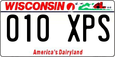 WI license plate 010XPS